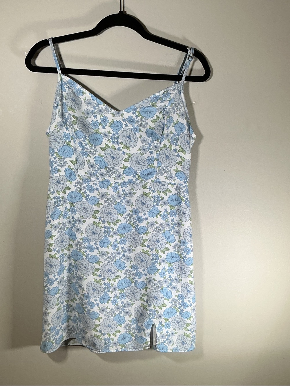 Hollister Blue Floral Mini Dress Size Large Cottagecore Slip Dress